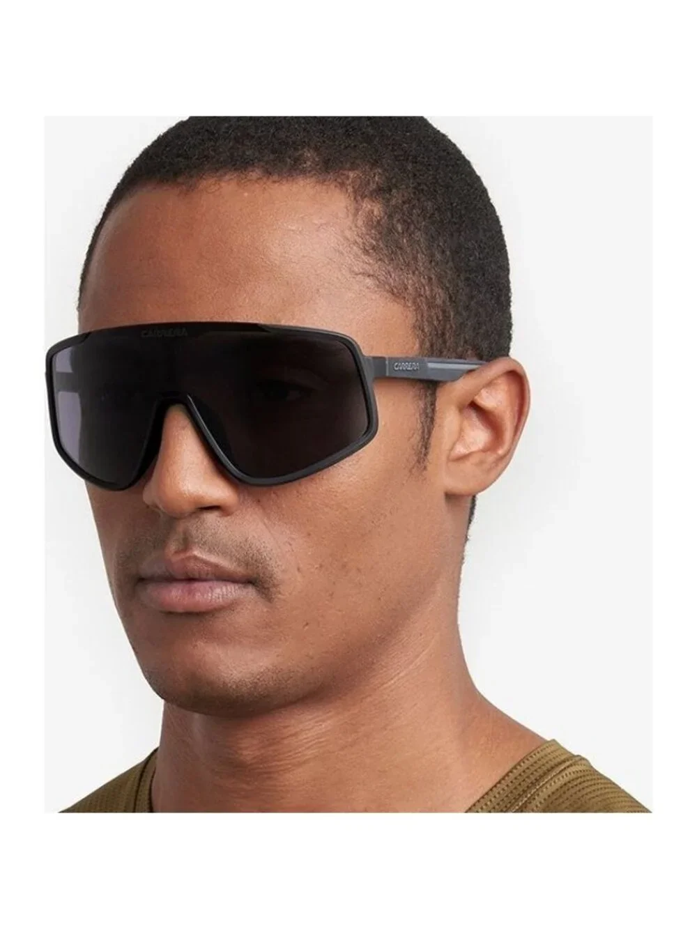 CARRERA 4017/S 0003 IR Sunglasses Black Shield Frame, Grey Lenses